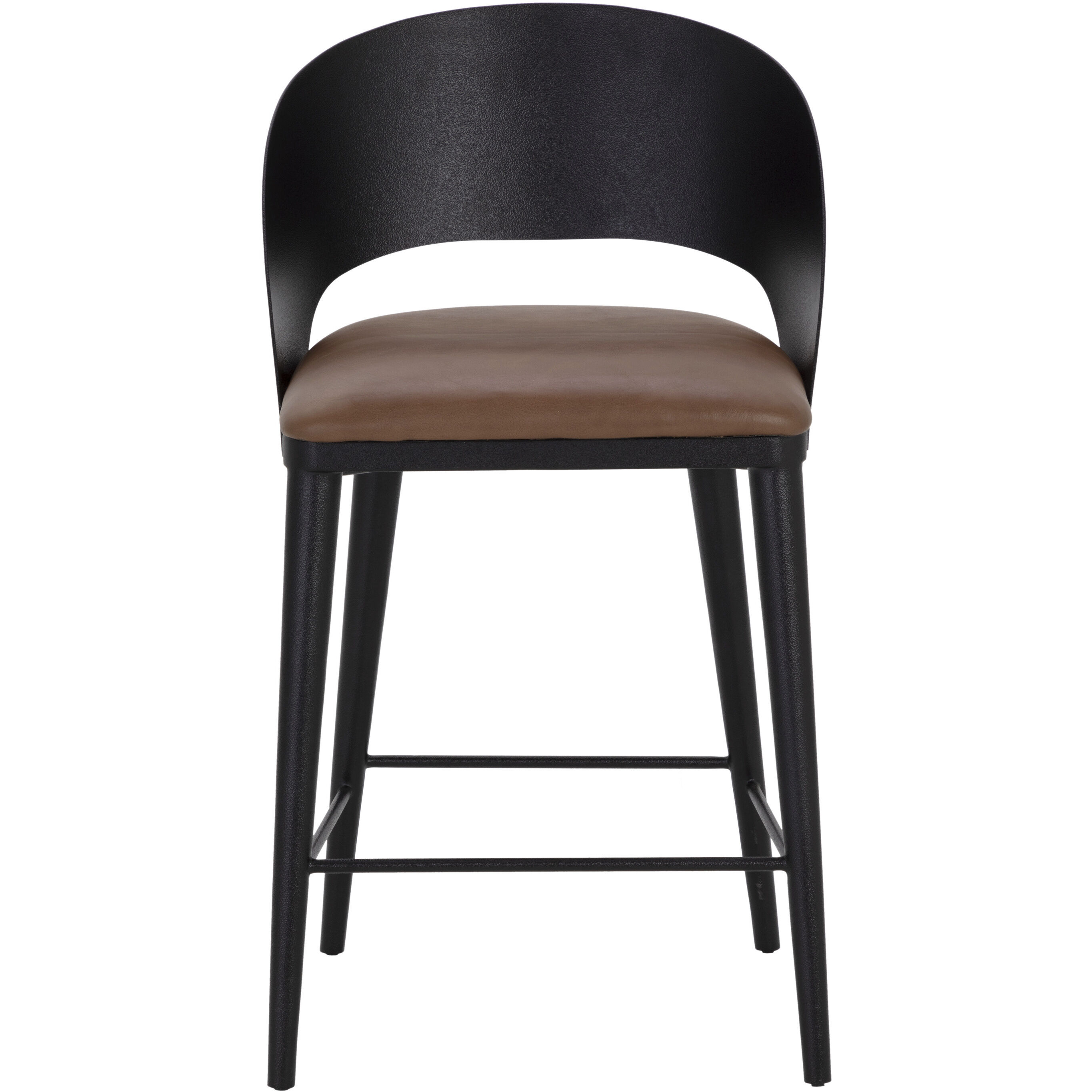 Dezirae 37 inch Black / Cognac Leather Counter Stool